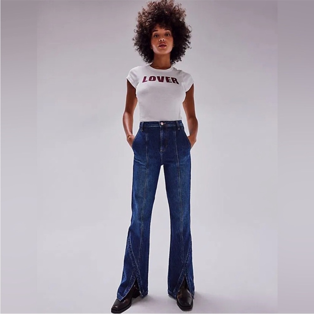 NEW Free People We The Free CRVY Mona High Rise Flare